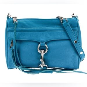 Rebecca Minkoff Teal Leather Crossbody Bag with Nickel Hardware